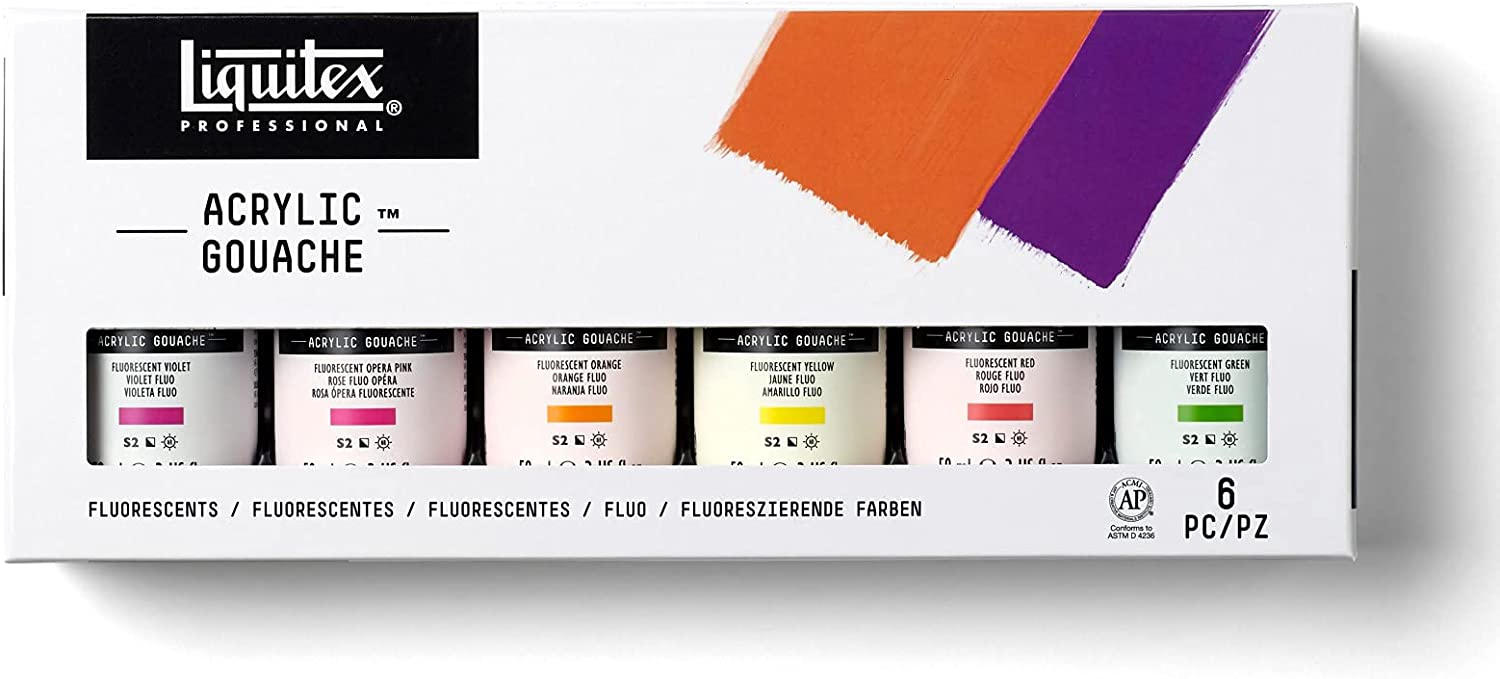 230527224500986_1 Liquitex Professional Acrylic Gouache Paint, 6 x 59ml (2-oz), Primaries Set - Image 1